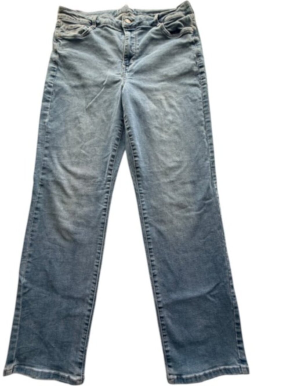 Nine West Slim Straight Light Wash Denim Jeans Womens Size 16 Minimalist Mom Fit